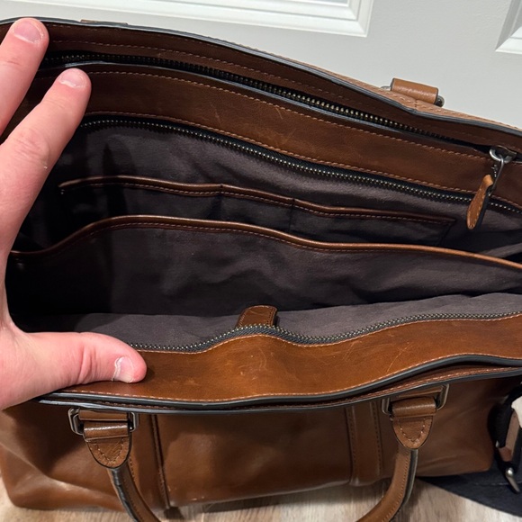Coach Tan Leather Men's Briefcase - Picture 5 of 6